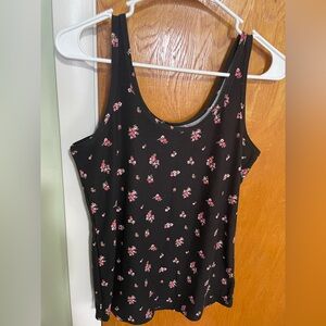 No Boundaries Black Floral Tank Top